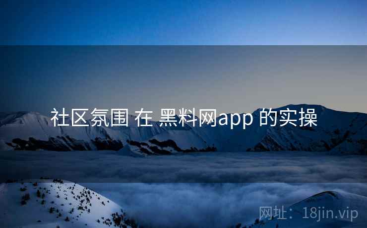 社区氛围 在 黑料网app 的实操